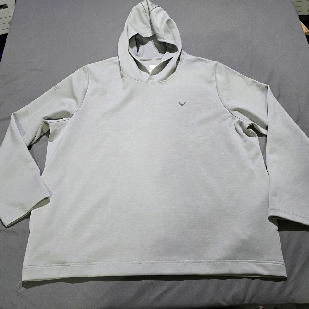 Callaway Hoodie Mens XXL Light Gray Swing Tech Performance Pullover Activewear